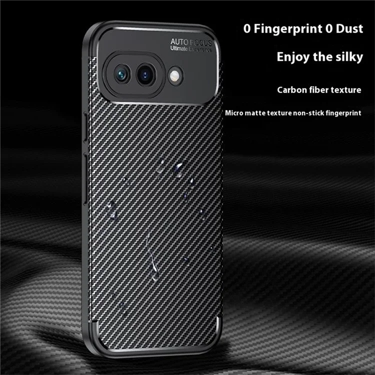 Funda para Google Pixel 9a, textura de fibra de carbono, cubierta de teléfono TPU con disipación de calor