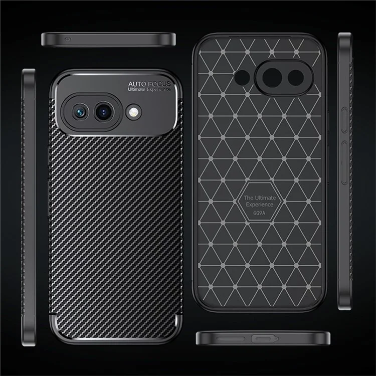 Funda para Google Pixel 9a, textura de fibra de carbono, cubierta de teléfono TPU con disipación de calor