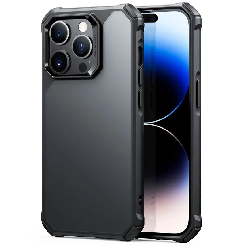 ESR Air Armor Series Phone Case for iPhone 14 Pro Max, Hard PC Soft TPU Drop-proof Phone Cover - Matte Black