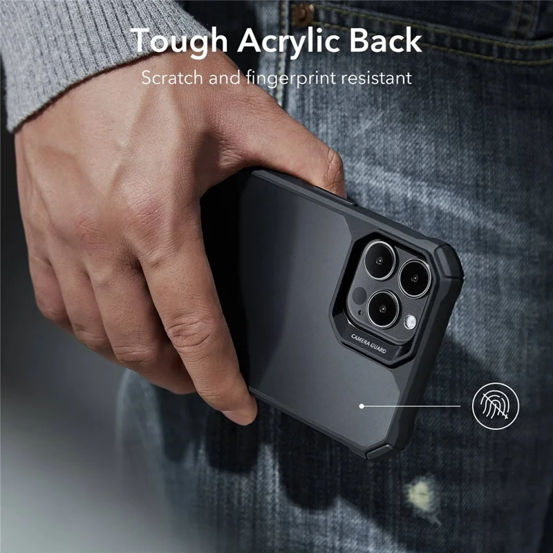 ESR Air Armor Series Phone Case for iPhone 14 Pro Max, Hard PC Soft TPU Drop-proof Phone Cover - Matte Black