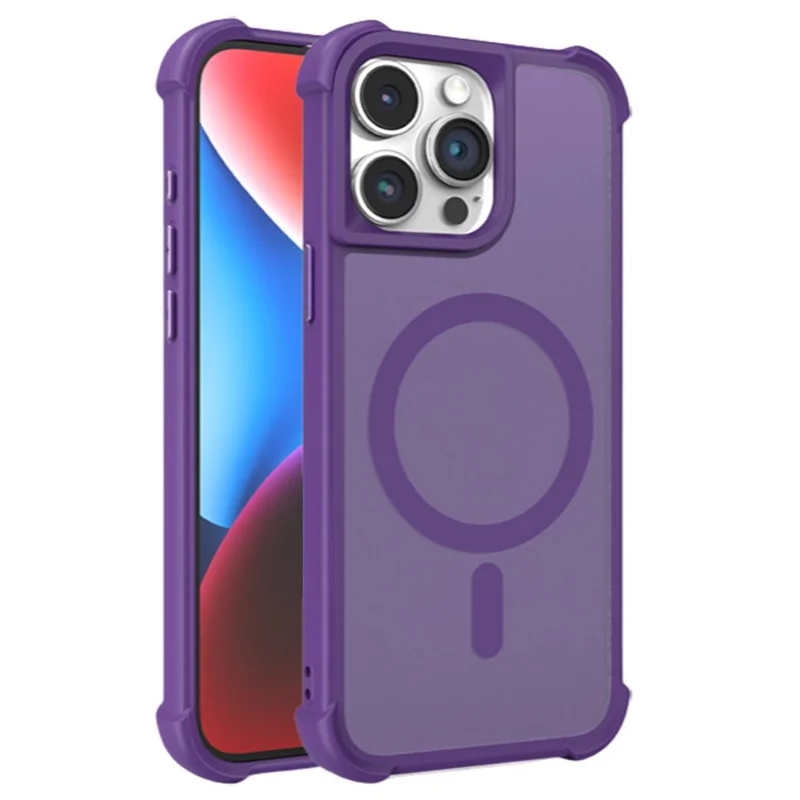 For iPhone 14 Pro Max Case Compatble with MagSafe Skin-Touch TPU+PC Phone Cover - Purple