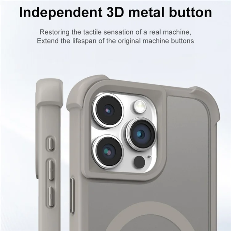Funda para iPhone 14 Pro compatible con MagSafe, piel y toque TPU+PC - Gris