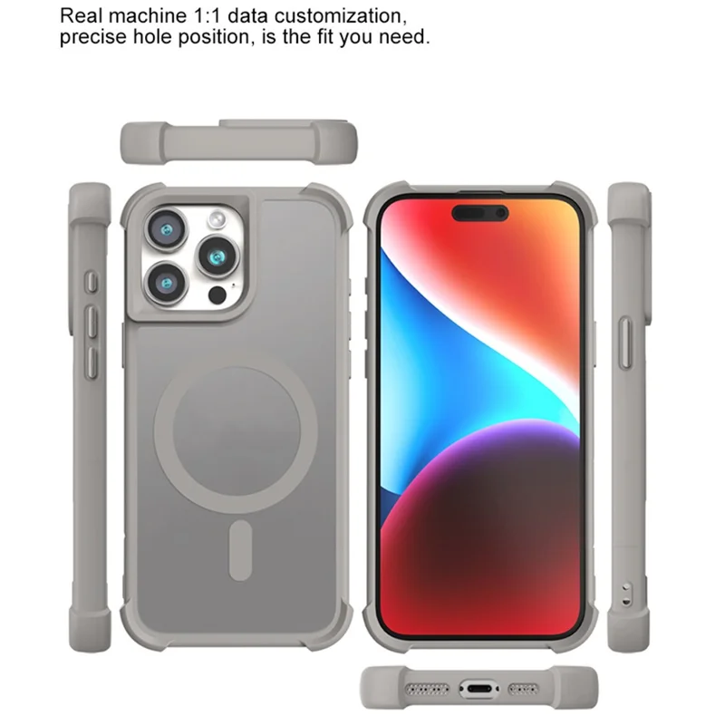 For iPhone 14 Pro Case Compatble with MagSafe Skin-Touch TPU+PC Phone Cover - Purple