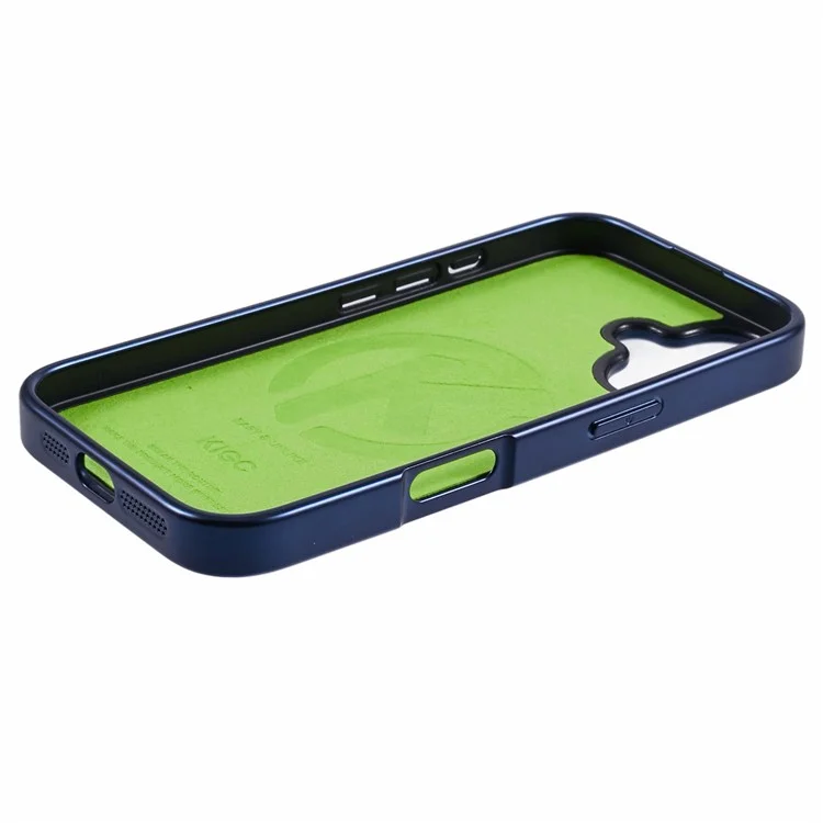 Custodia per iPhone 16 KIGC compatibile con MagSafe in pelle+PC+TPU - Blu