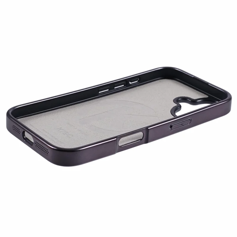 KIGC For iPhone 16 Case Compatible with MagSafe Leather+PC+TPU Phone Cover - Grey