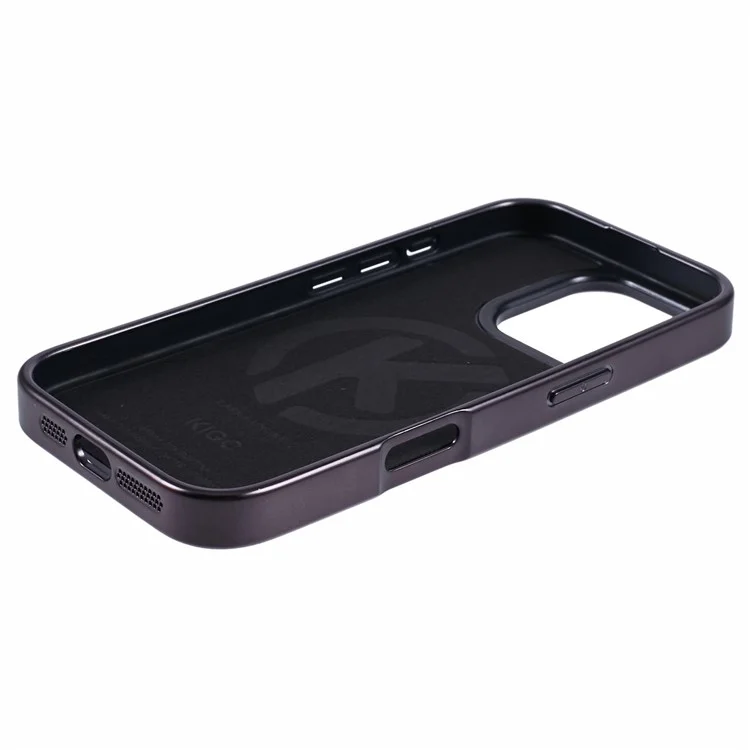Capa para iPhone 16 Pro compatível com MagSafe, textura de cobra, couro + PC + TPU - Cinza