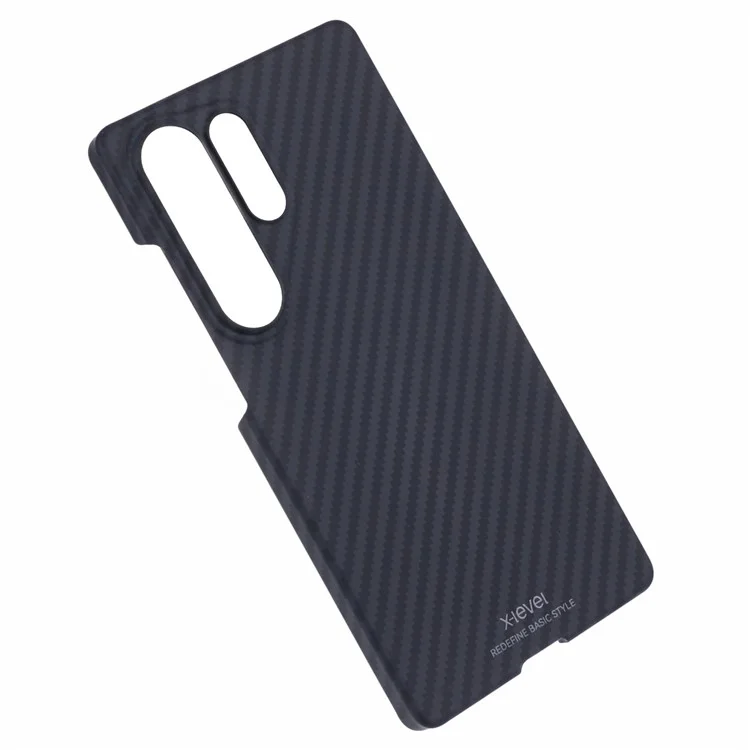 Чехол X-LEVEL для Samsung Galaxy S25 Ultra с защитой камеры, жесткий пластиковый чехол, с текстурой под углеродное волокно