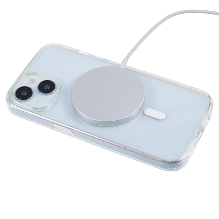 Funda para iPhone 15 compatible con MagSafe KIGC, cubierta trasera de teléfono de TPU+PC de color deslumbrante - Colorido