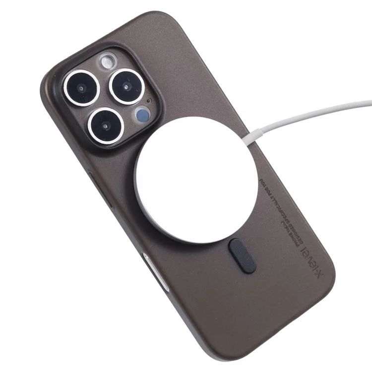 Чехол X-LEVEL для iPhone 16 Pro, совместимый с MagSafe, жёсткий матовый пластиковый чехол 0,18 мм, ультратонкий - прозрачный чёрный