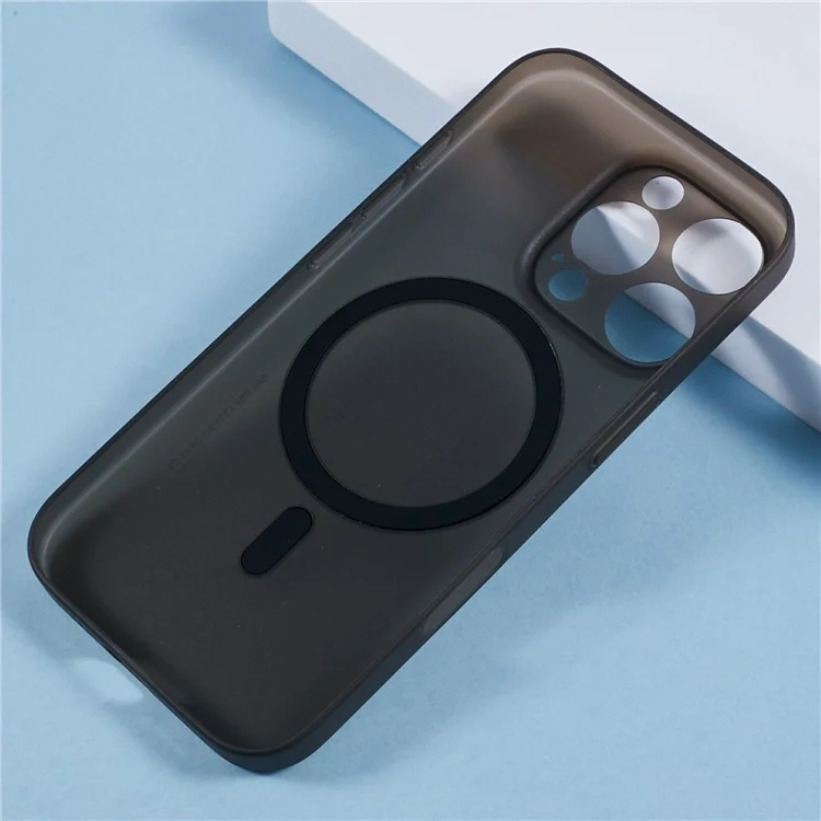 Чехол X-LEVEL для iPhone 16 Pro, совместимый с MagSafe, жёсткий матовый пластиковый чехол 0,18 мм, ультратонкий - прозрачный чёрный