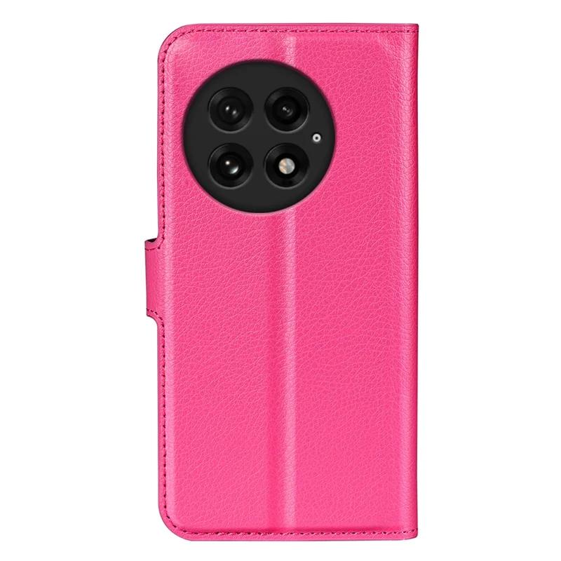 For OnePlus 13 Case Litchi Texture Shockproof Leather Wallet Phone Cover - Rose