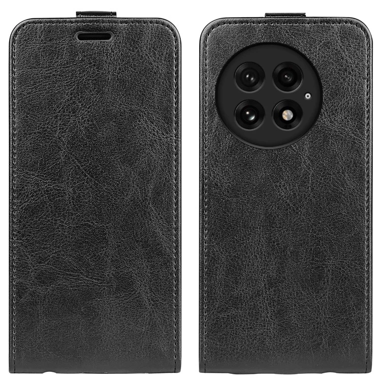 Funda para OnePlus 13 con ranuras para tarjetas, tapa vertical de piel - Negro
