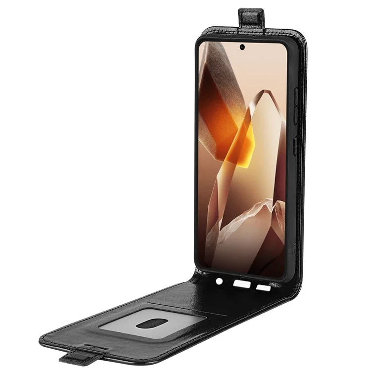 Funda para OnePlus 13 con ranuras para tarjetas, tapa vertical de piel - Negro