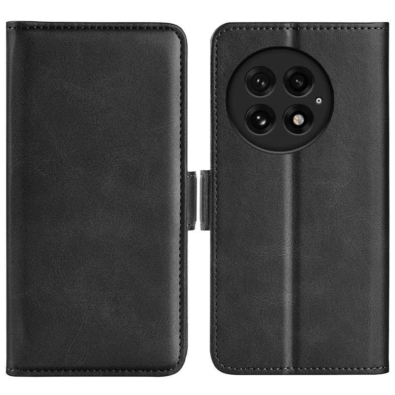 Per OnePlus 13 Stand Case Custodia in pelle con texture vitello Custodia per telefono - Nero