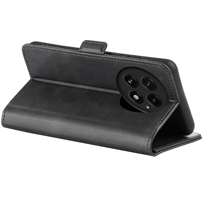 Per OnePlus 13 Stand Case Custodia in pelle con texture vitello Custodia per telefono - Nero