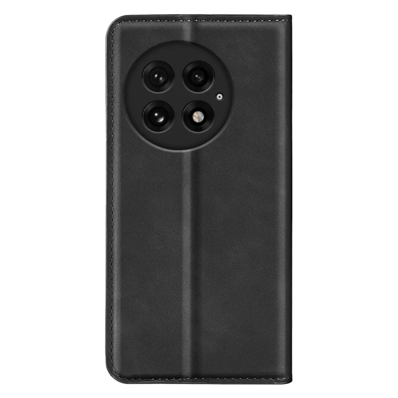 For OnePlus 13 Case Skin-Touch Leather Wallet Phone Cover - Black