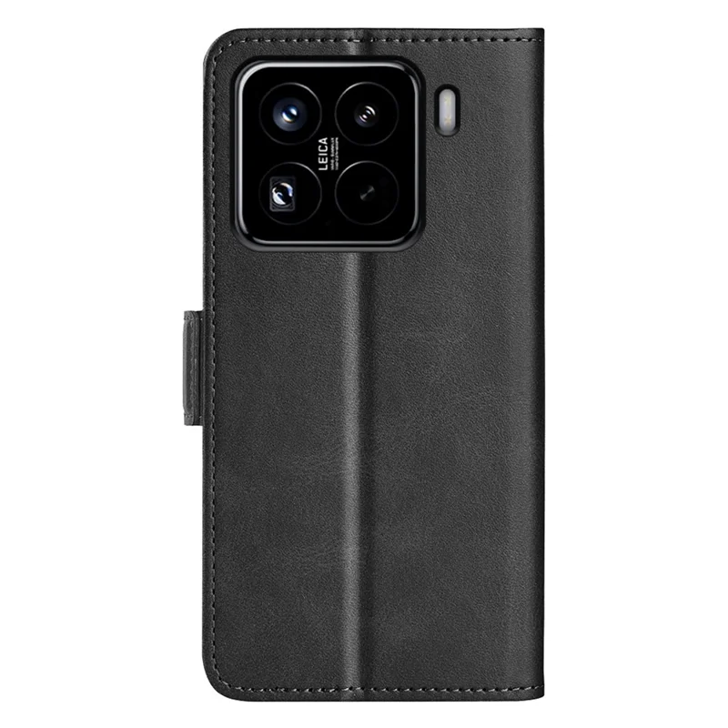 Custodia in pelle con texture vitellino per Xiaomi 15 Pro - Nero