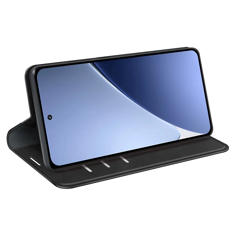 For Xiaomi 15 Pro Case Skin-Touch Leather Wallet Phone Cover - Black