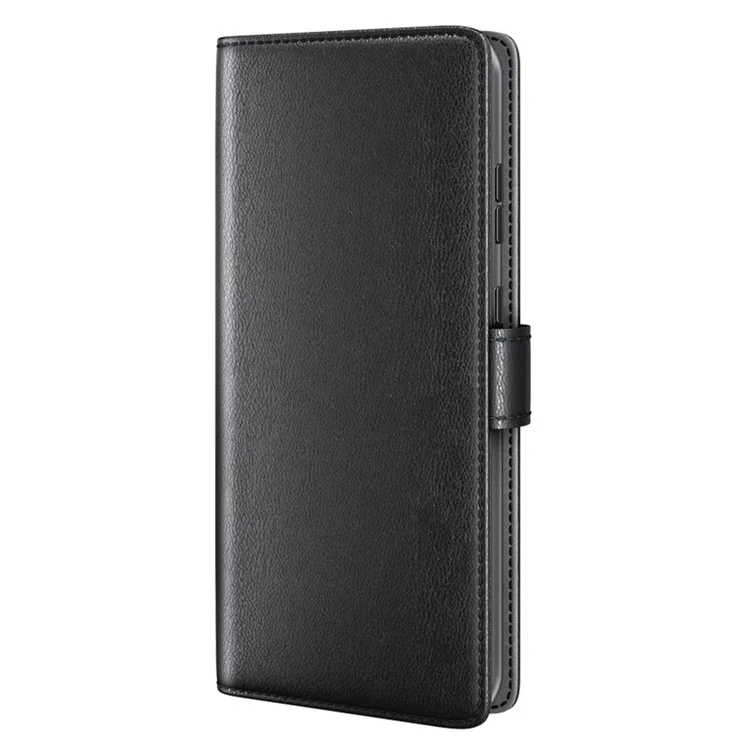 Capa para Xiaomi 15 Pro em Couro Legitimo Dividido, Capa Carteira com Compartimento para Cartão - Preta
