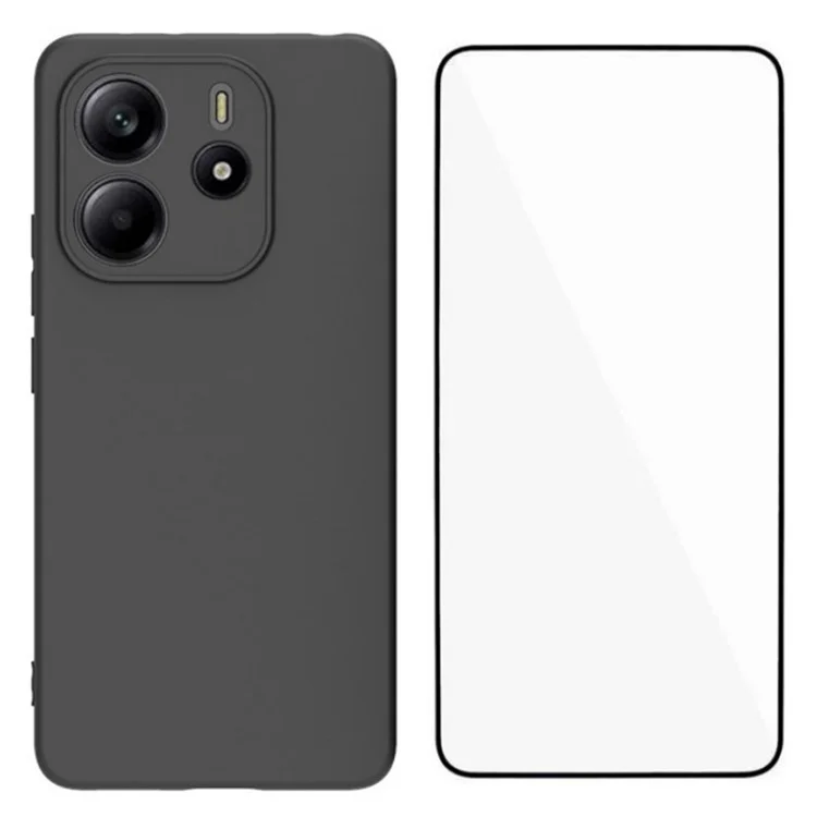 Capa MS Series da WANLONFENG para Xiaomi Redmi Note 14 4G, capa traseira fosca em TPU com vidro temperado.