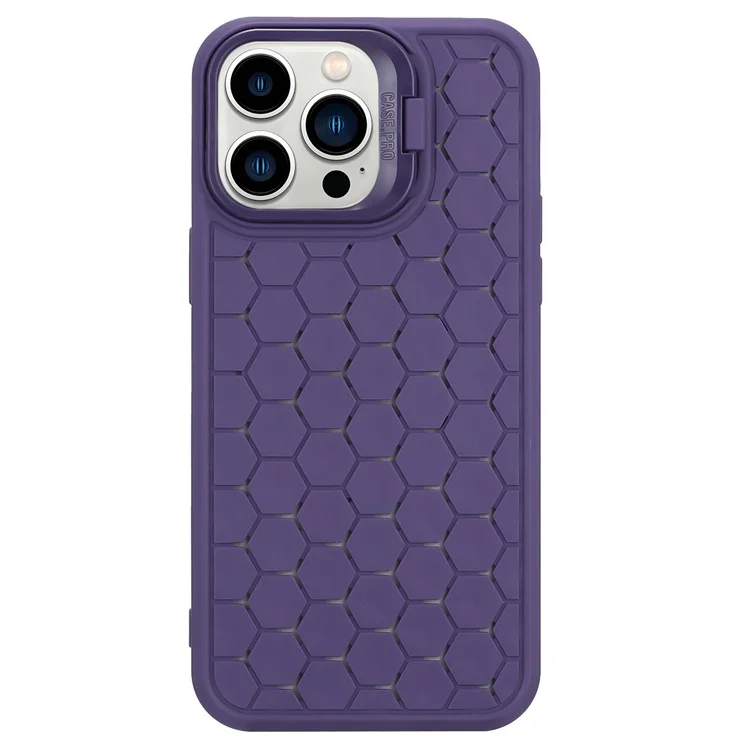 Capa para iPhone 16 Pro com suporte Dissipação de calor TPU - Roxo