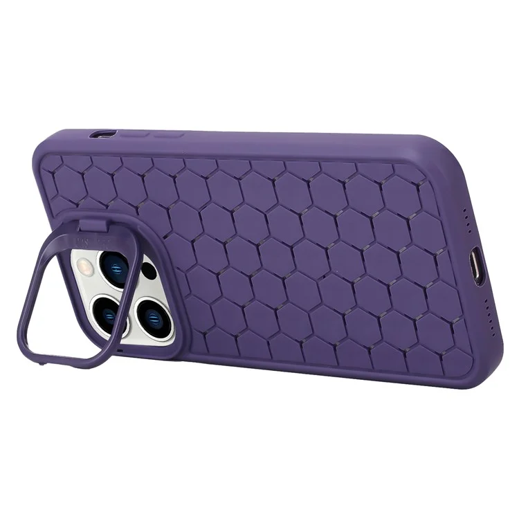 Capa para iPhone 16 Pro com suporte Dissipação de calor TPU - Roxo