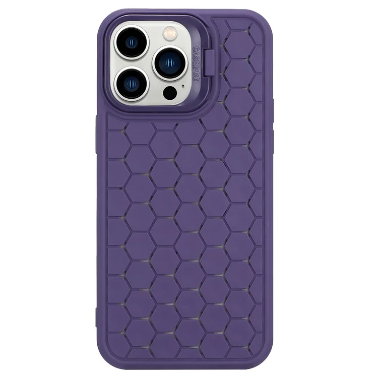 Для iPhone 16 Pro Max Чехол Kickstand Heat Dissipation TPU Phone Cover - Фиолетовый