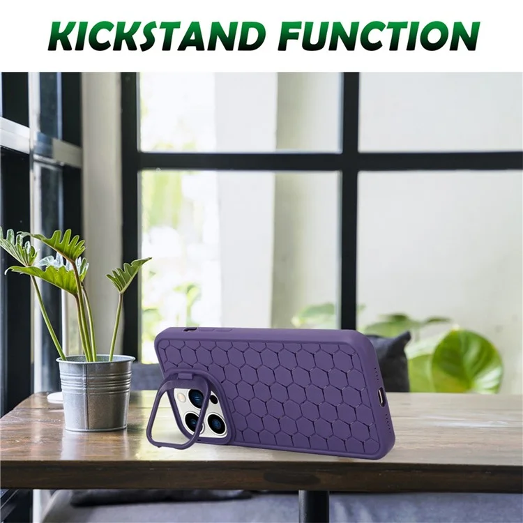 Capa compatível com iPhone 16 Pro com MagSafe, suporte e dissipação de calor em TPU - Roxo