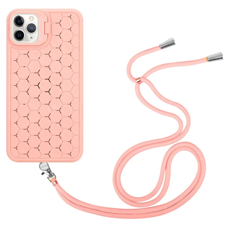 Funda para iPhone 16 Pro compatible con MagSafe, con soporte, disipación de calor, cubierta de teléfono de TPU con cordón - Rosa