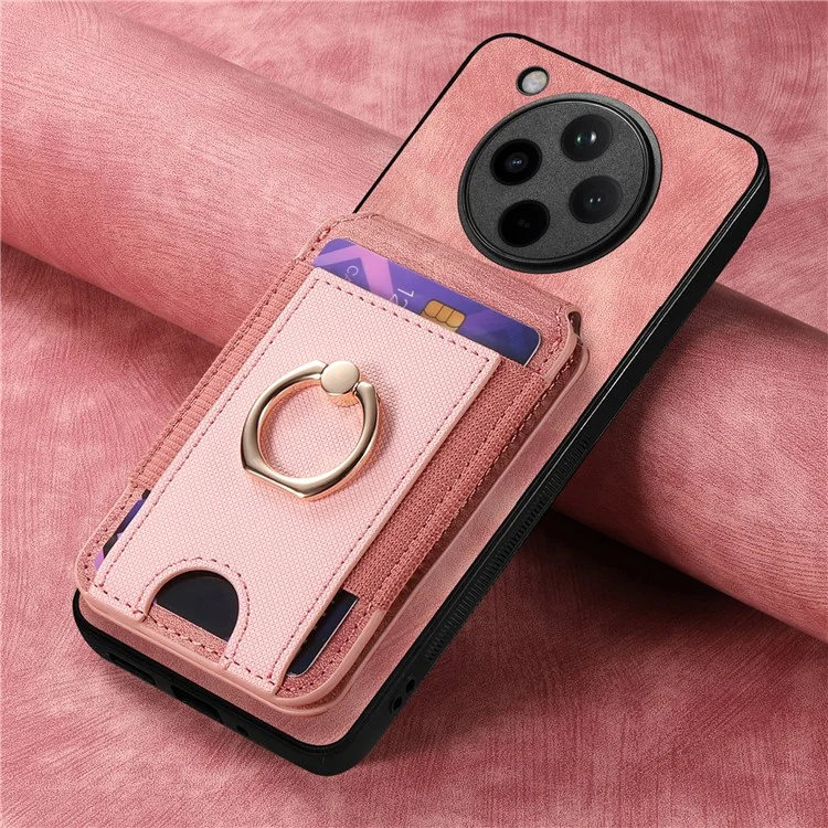 Für Oppo Find X8 Pro 5G Hülle mit abnehmbarem Kartenfach Ständer Leder Rückseite - Pink