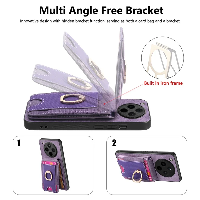 For Oppo Find X8 Pro 5G Magnetic Case Leather Back Cover with Detachable Card Holder Kickstand - Black