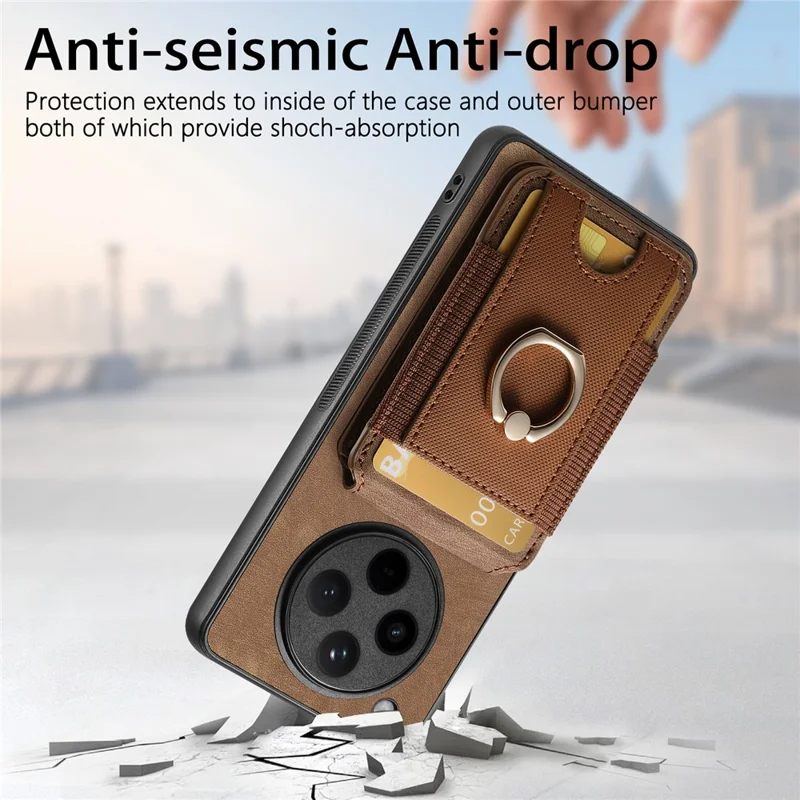 For Oppo Find X8 Pro 5G Magnetic Case Leather Back Cover with Detachable Card Holder Kickstand - Black