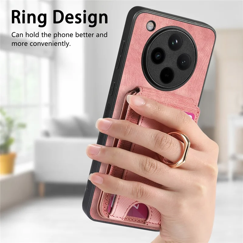 For Oppo Find X8 Pro 5G Magnetic Case Leather Back Cover with Detachable Card Holder Kickstand - Black