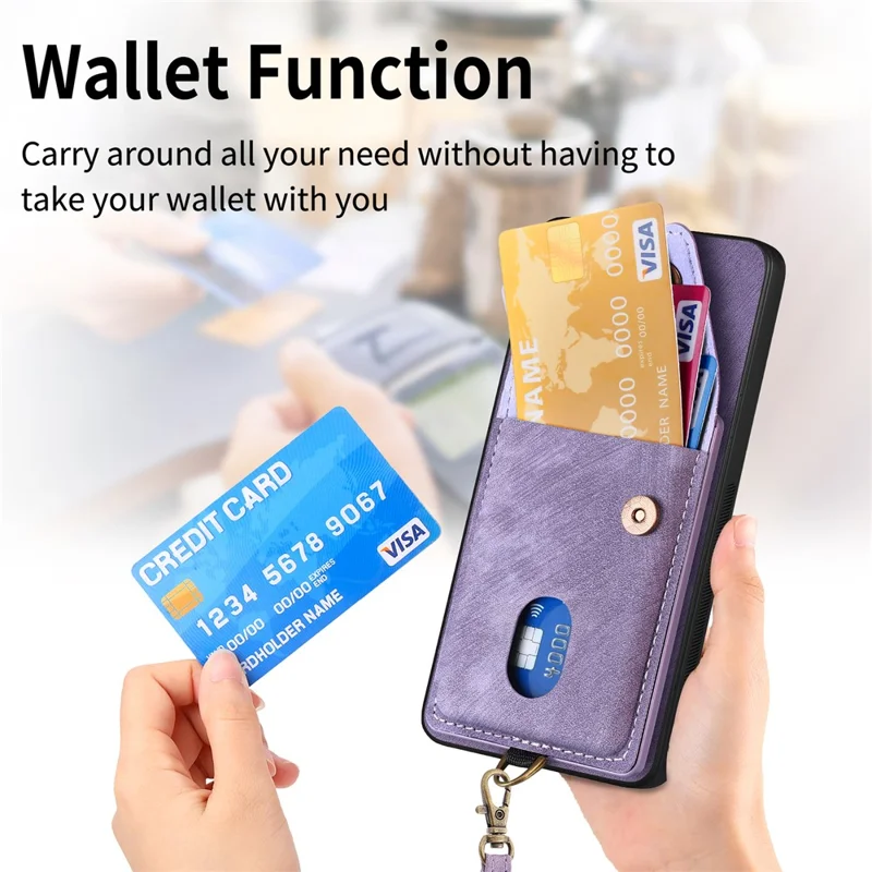 For Oppo Find X8 Pro 5G Case Leather+TPU Back Cover with Card Slot Kickstand - Purple