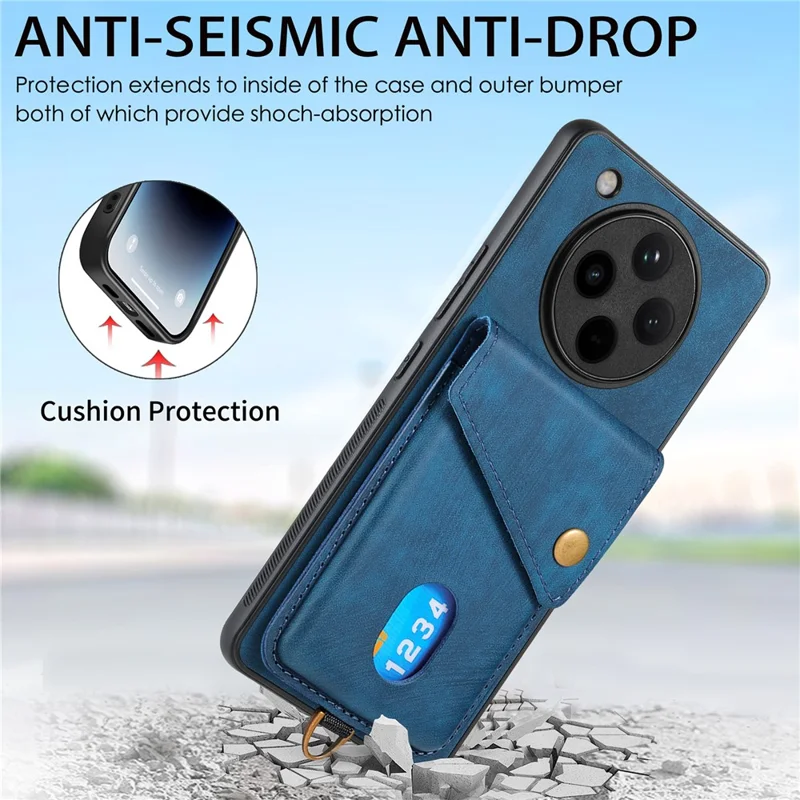 For Oppo Find X8 Pro 5G Case Leather+TPU Back Cover with Card Slot Kickstand - Purple