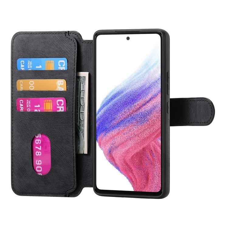 Funda CASENEO MW-03 para Xiaomi 15 Pro con cartera desmontable, cubierta de teléfono de cuero + TPU - Negro