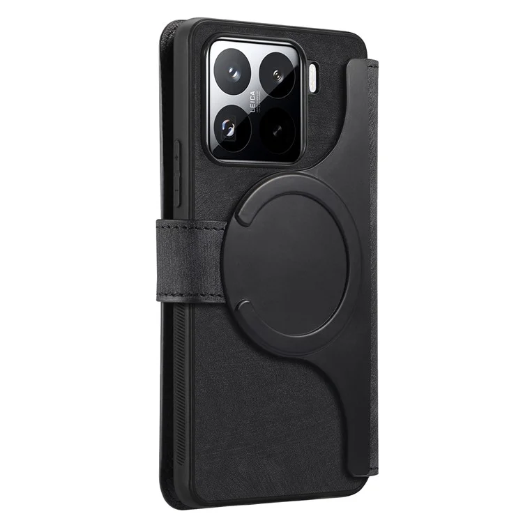 Funda CASENEO MW-03 para Xiaomi 15 Pro con cartera desmontable, cubierta de teléfono de cuero + TPU - Negro