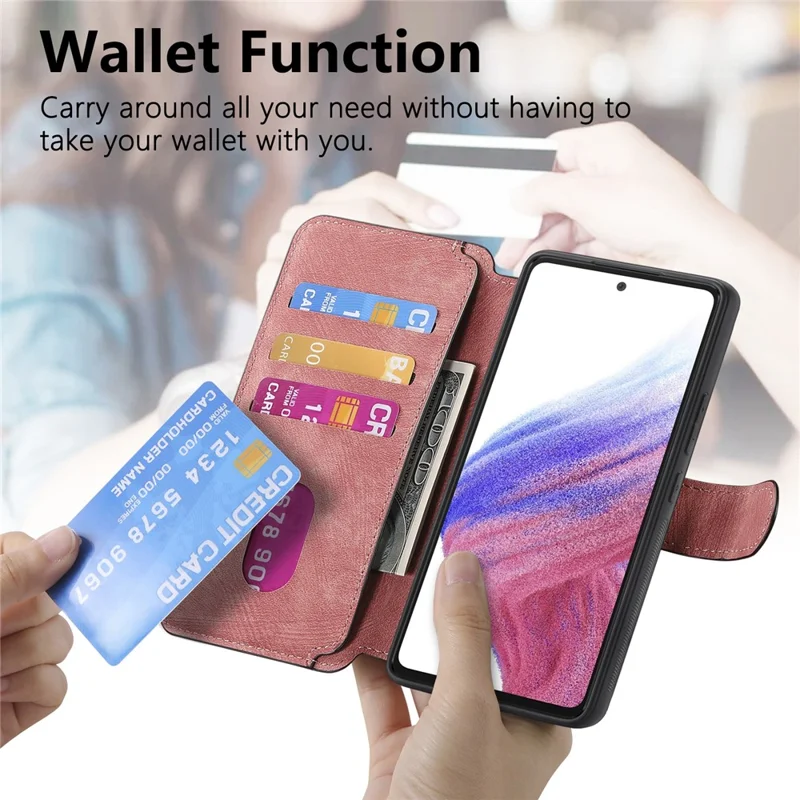CASENEO MW-03 For Xiaomi 15 Pro Case with Detachable Wallet Leather+TPU Phone Cover  - Pink