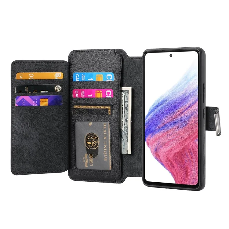 Funda CASENEO MW-02 para Xiaomi 15 Pro, tapa de teléfono de cuero magnética desmontable - Negro