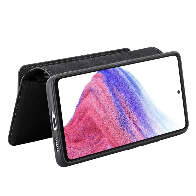 Funda CASENEO MW-02 para Xiaomi 15 Pro, tapa de teléfono de cuero magnética desmontable - Negro