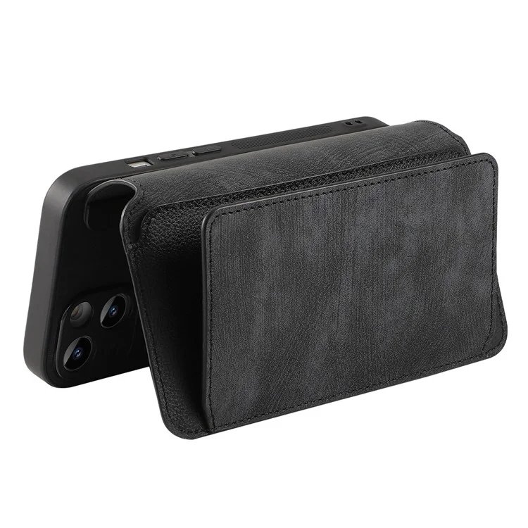 Funda CASENEO MW-02 para Xiaomi 15 Pro, tapa de teléfono de cuero magnética desmontable - Negro