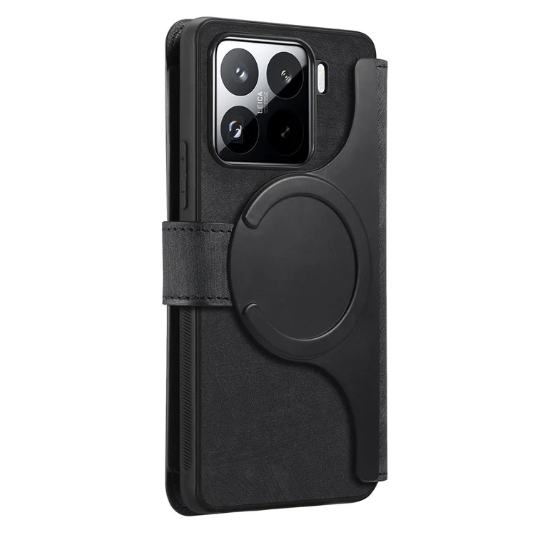Funda CASENEO MW-02 para Xiaomi 15 Pro, tapa de teléfono de cuero magnética desmontable - Negro