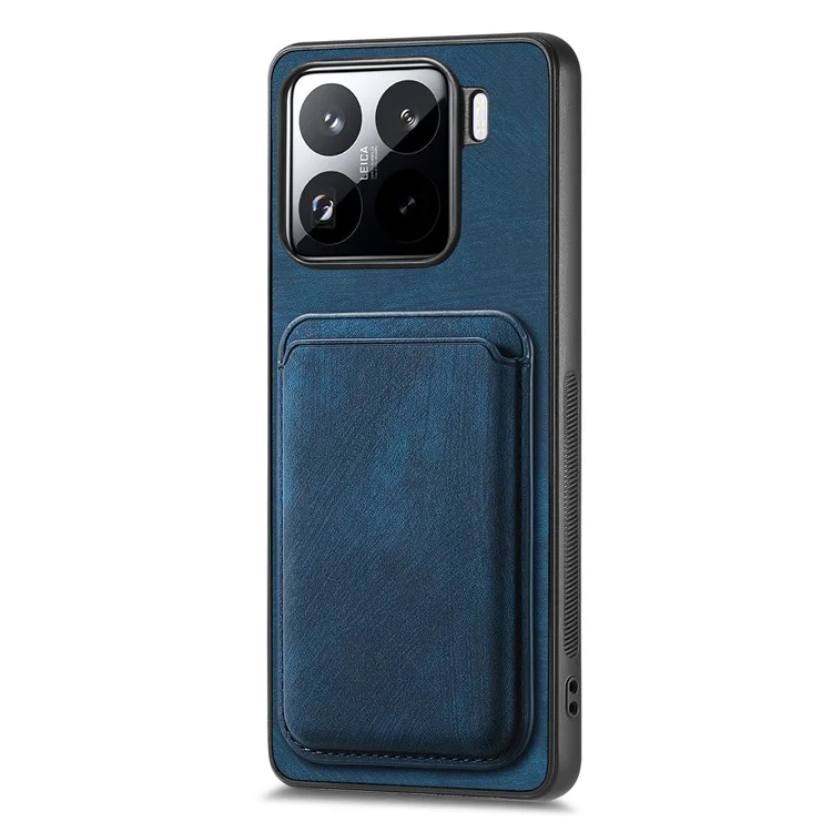 Custodia per Xiaomi 15 Pro Vintage in pelle+TPU con slot per schede rimovibile - Blu