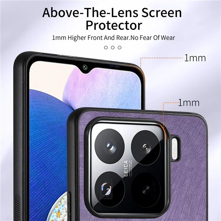 Custodia per Xiaomi 15 Pro in pelle + TPU con slot per schede e supporto - Blu