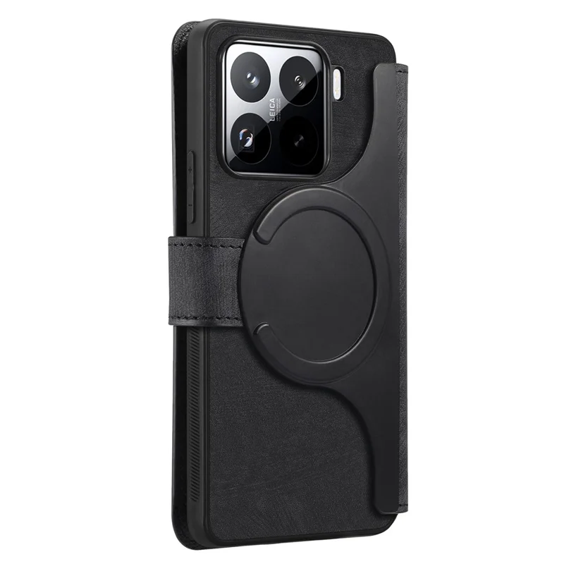 CASENEO MW-03 For Xiaomi 15 Case with Detachable Wallet Leather+TPU Phone Cover - Black