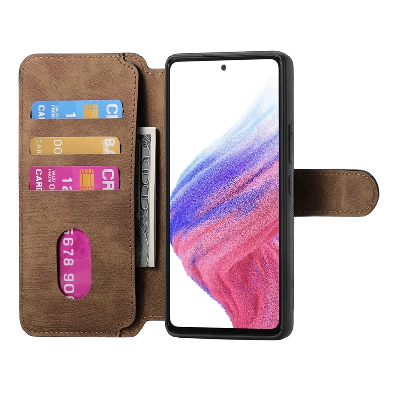 CASENEO MW-03 For Xiaomi 15 Case with Detachable Wallet Leather+TPU Phone Cover - Brown