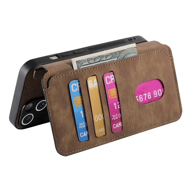 CASENEO MW-03 For Xiaomi 15 Case with Detachable Wallet Leather+TPU Phone Cover - Brown