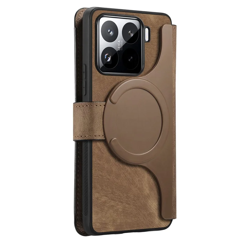 CASENEO MW-03 For Xiaomi 15 Case with Detachable Wallet Leather+TPU Phone Cover - Brown