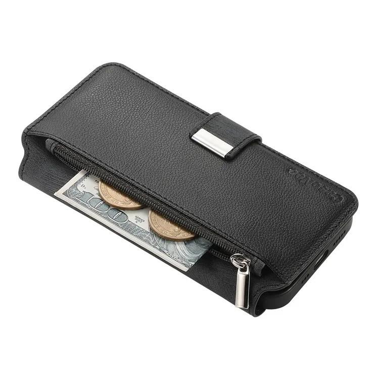 CASENEO MW-02 Funda para Xiaomi 15 Cubierta de teléfono de cuero magnético desmontable - Negro