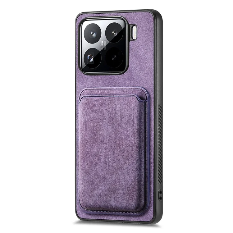Étui pour Xiaomi 15 en cuir rétro + TPU avec fente pour carte amovible - Violet